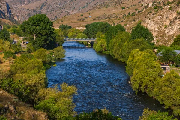 Kura rivierenlandschap Vardzia Samtskhe Tenerikheti Georgië Europa oriëntatiepunt — Stockfoto