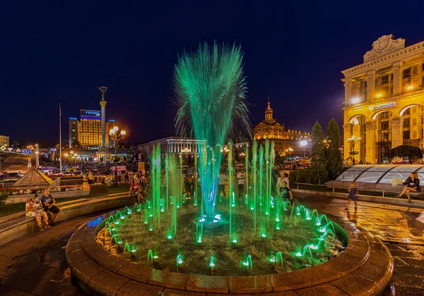 Musical fountains Maidan square Kiev Ukraine Landmark — Stock Photo, Image