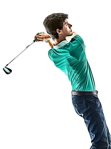 Hombre Golf golfista golf aislado fondo blanco — Foto de Stock