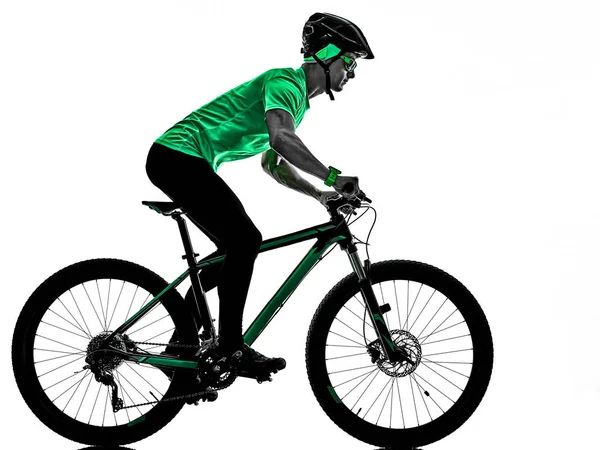 Tenager Junge Mountainbike backt isolierte Schatten — Stockfoto