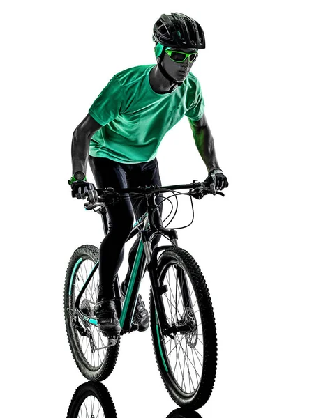 Tenager Junge Mountainbike backt isolierte Schatten — Stockfoto