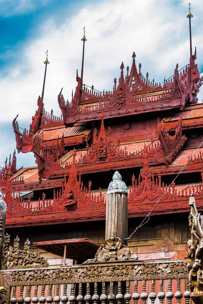 Miasta Mandalay Klasztor Shwe w Bin Myanmar — Zdjęcie stockowe