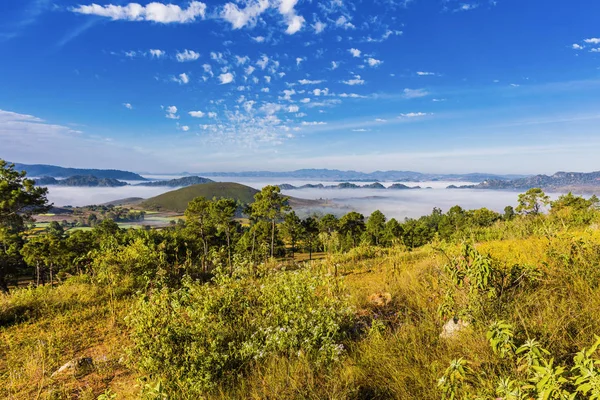 Táj panoráma korán Shan állam Mianmar — Stock Fotó