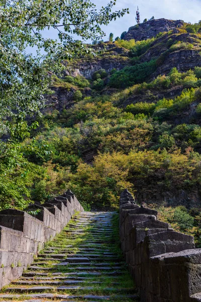 Sanahin Bridge Lorri Armenia地标 免版税图库图片