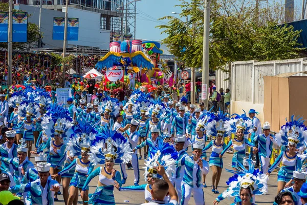 Felvonulás karnevál fesztivál Barranquilla Atlantico Kolumbia — Stock Fotó