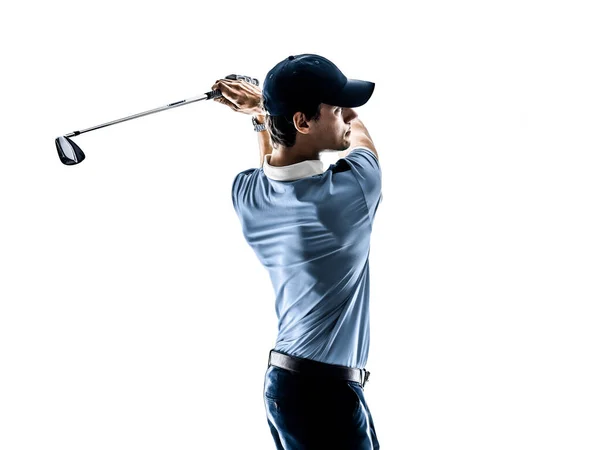 Homem Golf golfista golfe isolado fundo branco — Fotografia de Stock