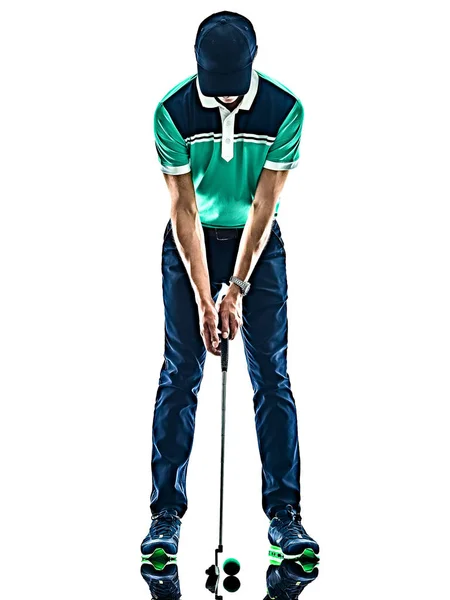 Άνθρωπος Golf γκολφ απομονωμένο λευκό φόντο — Φωτογραφία Αρχείου