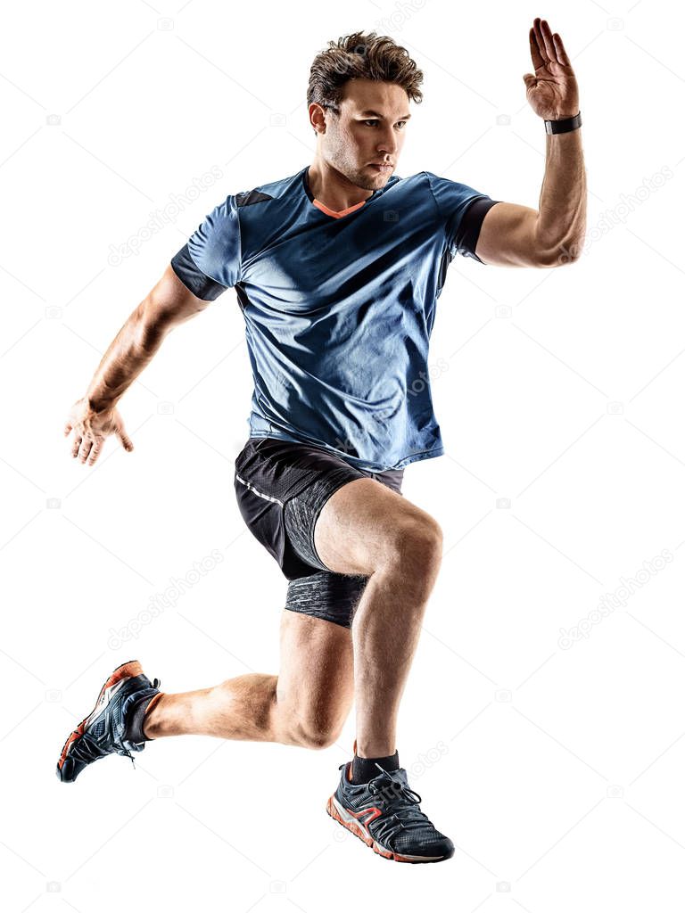 runner running jogger jogger young man isolated white background