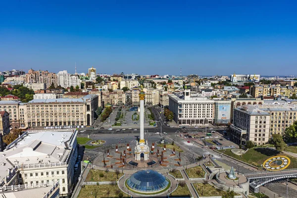 Majdan kwadrat Kijów panorama miasta Ukraina Zabytek — Zdjęcie stockowe