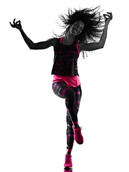 Женщина танцовщица танцы фитнес фитнес упражнения изолированные белый фон Стоковое Изображение