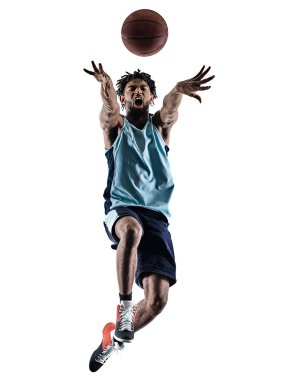 Basketbol oyuncu izole adam siluet gölge