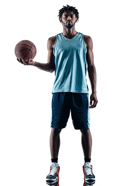 Basket-ball homme isolé silhouette ombre — Photo