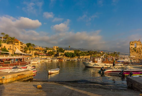 Byblos Jbeil Antico porto portuale Libano — Foto Stock