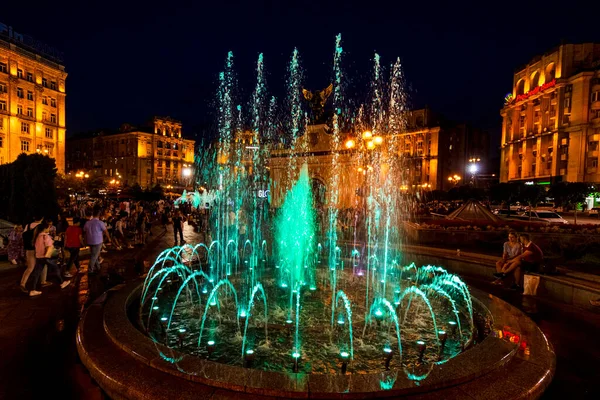 Musical fountains Maidan square Kiev Ukraine Landmark — Stock Photo, Image