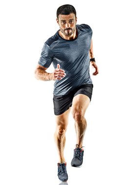 Koşan koşucu izole gölgelerde koşuyor.