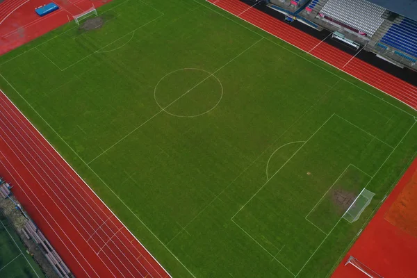 城市体育场的空中无人机拍摄 — 图库照片