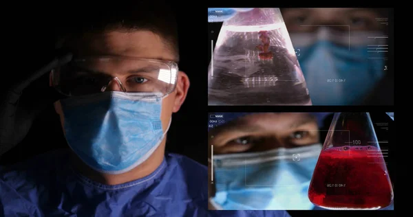 Ärzte Die Eine Online Videokonferenz Durchführen Lassen Analysieren Die Medizinische — Stockfoto