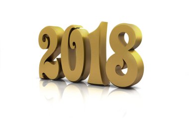 Yeni yıl - altın parlak 3d resimler