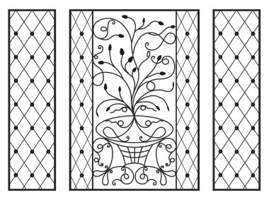 Sanatsal forging_metal ızgara, ağaç