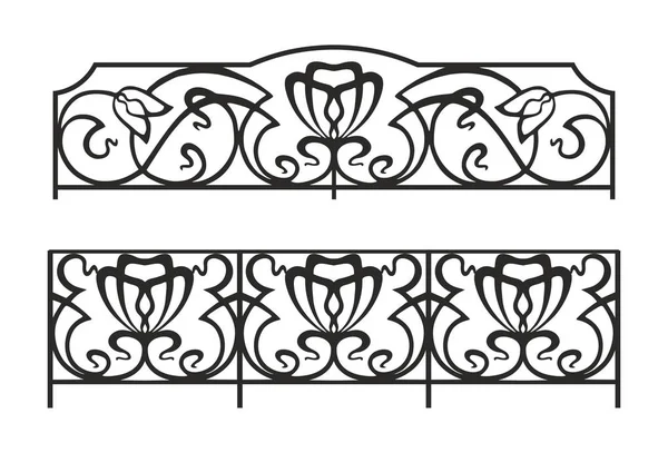 Forja Artística Rejilla Metálica Portón Hecho Mano Tulipán — Archivo Imágenes Vectoriales