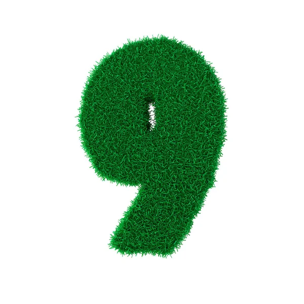 Boyutlu Illüstrasyon Beyaz Arkaplanda Izole Edilmiş Yeşil Çimenden Yapılmış Boyutlu — Stok fotoğraf