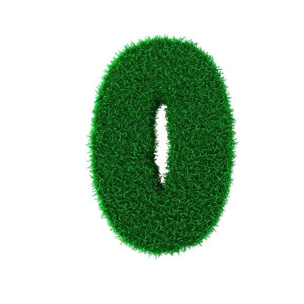 stock image 3D illustration. Three-dimensional letters and numbers made of green grass, isolated on a white background, are intended for creating postcards, posters, and inscriptions.