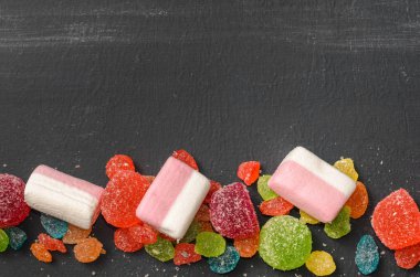 parlak renkli şeker