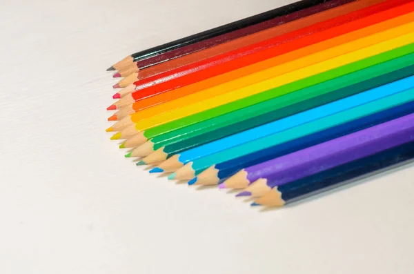 Color pencils on white background — Stock Photo, Image