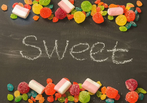 parlak renkli şeker