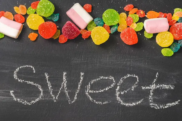 parlak renkli şeker