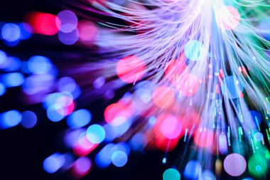 Fiber optik ışıklar soyut arkaplan.