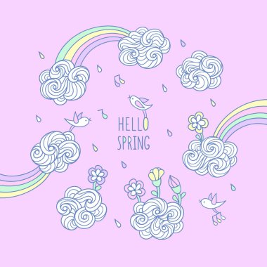 Tatlı küçük kuşlar şarkı söylüyorlar