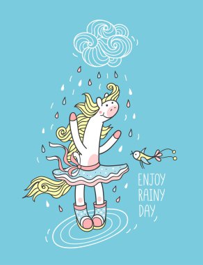 Yağmurlu bir gün zevk. 