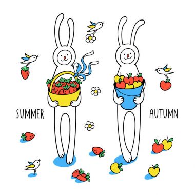 tavşan sepet çilek ile