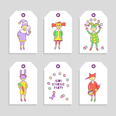 Çocuklar kostüm partisi.