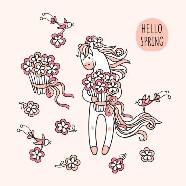 Çiçekli tatlı küçük midilli