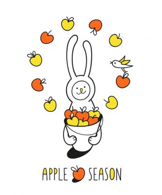 tavşan kova elma tutar