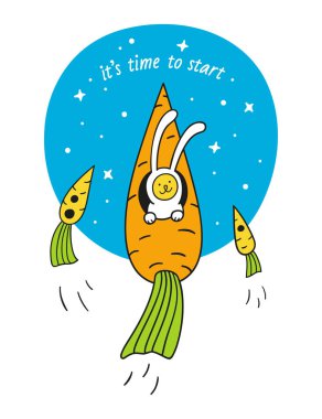 . Bunny tavşan havuç-roket 
