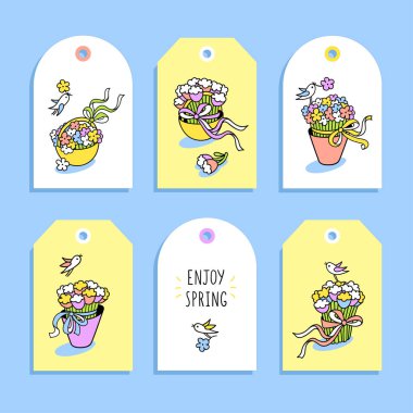  etiketleri ile çiçek sepetleri