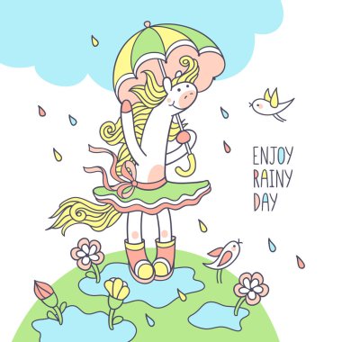 Yağmurlu bir gün zevk. 