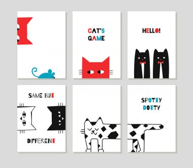 Komik sevimli kediler.