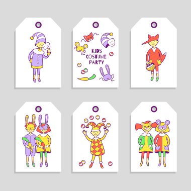 Çocuklar kostüm partisi.