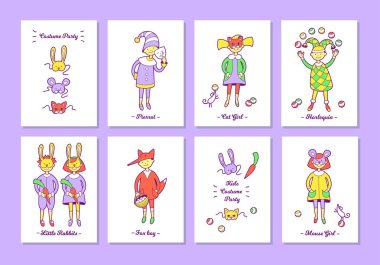 Çocuklar kostüm partisi.