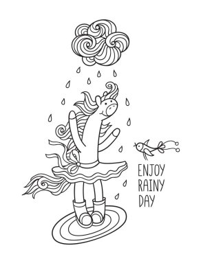 Yağmurlu bir gün zevk. 