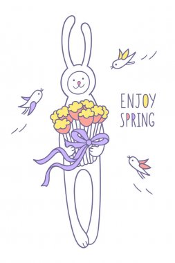 tavşan Lale büyük bir demet tutar