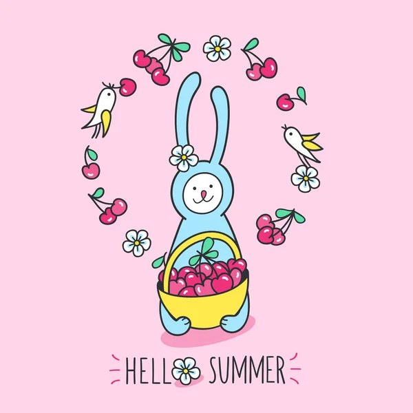 tavşan tam vişne sepeti ile 