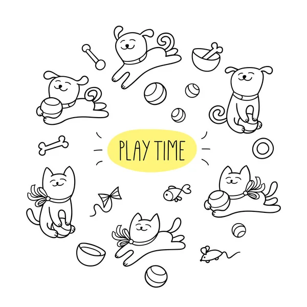 Küçük beyaz kedi ve köpek