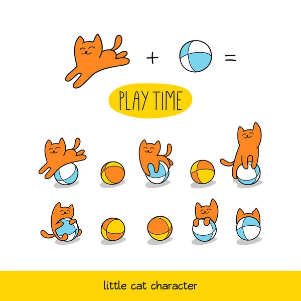 Küçük zencefil kedi oynuyor