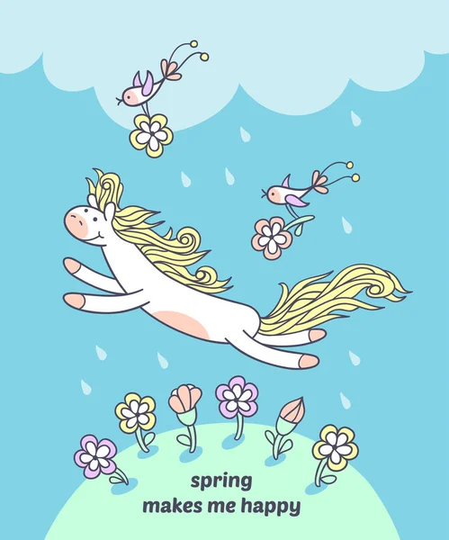 La primavera me hace feliz . — Archivo Imágenes Vectoriales