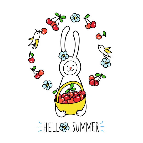 tavşan tam vişne sepeti ile